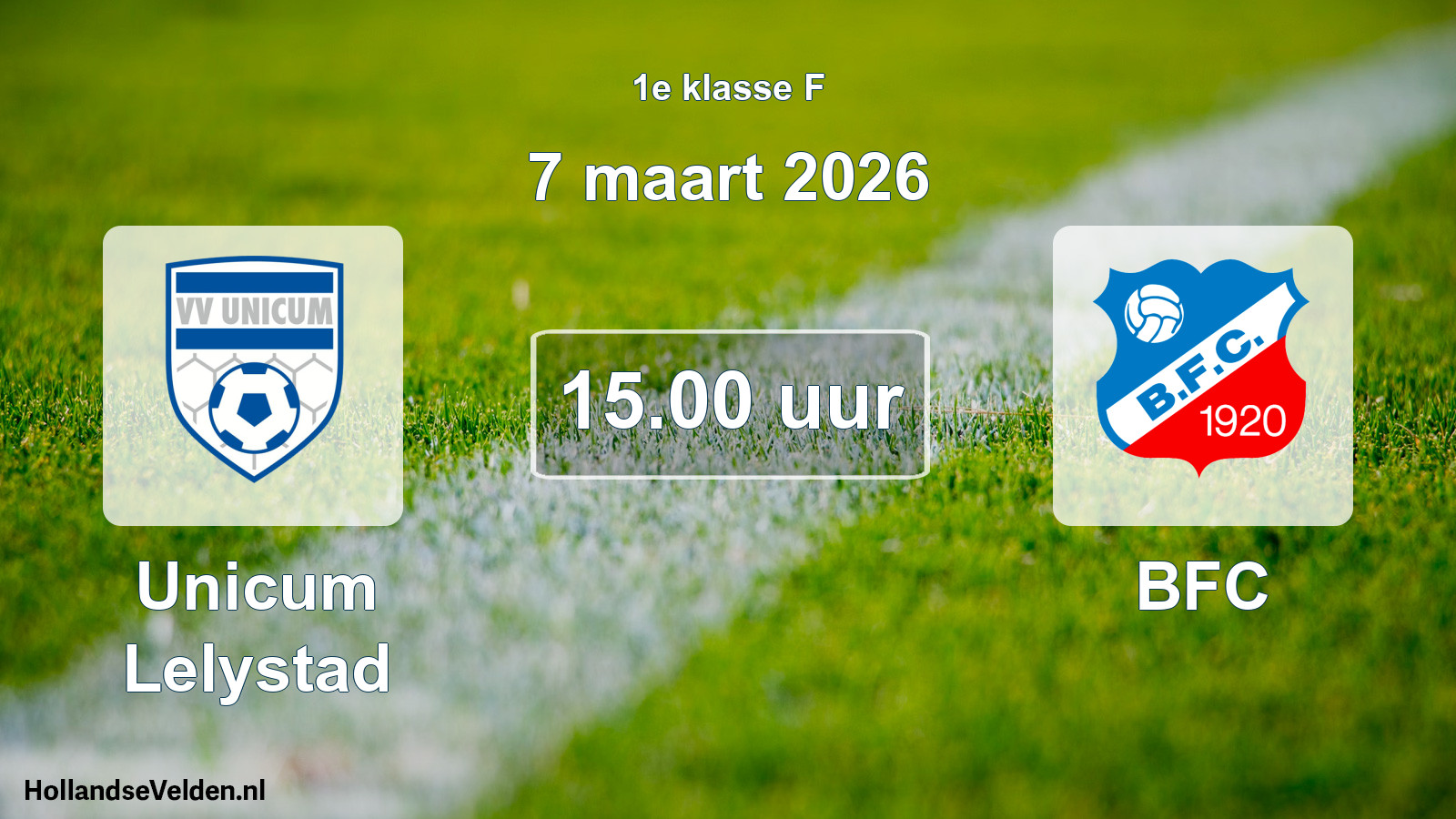 Geplande wedstrijd: Unicum Lelystad - BFC (7 maart 2026)