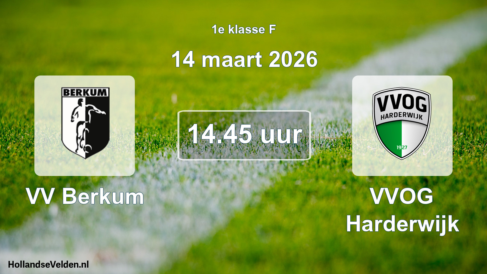 Geplande wedstrijd: VV Berkum - VVOG Harderwijk (14 maart 2026)