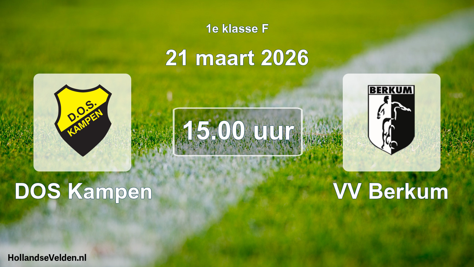 Geplande wedstrijd: DOS Kampen - VV Berkum (21 maart 2026)
