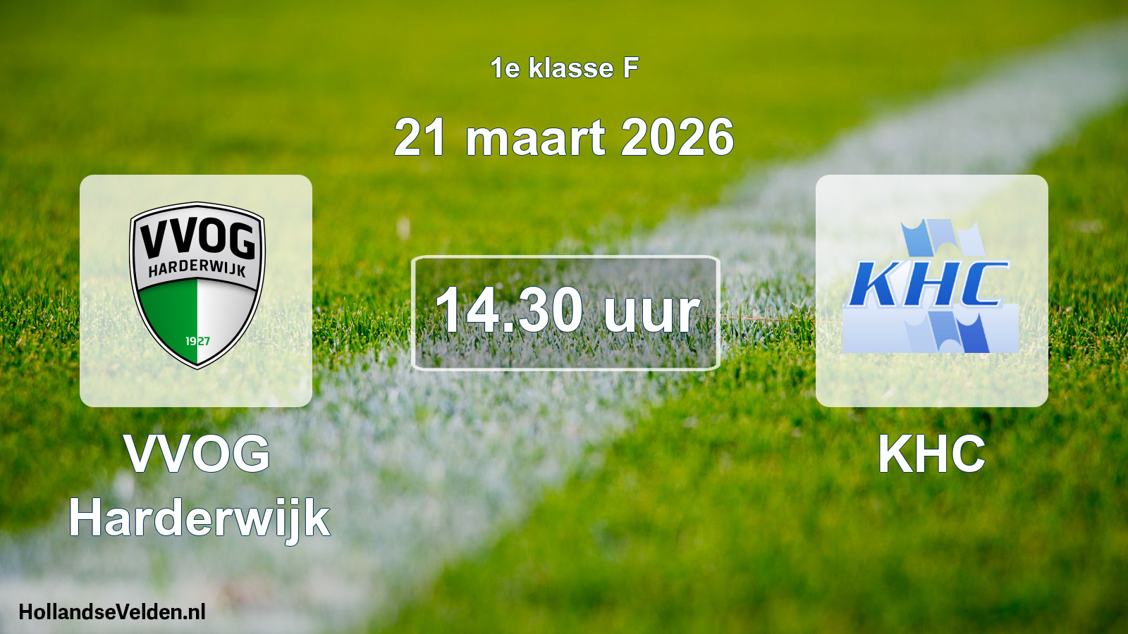 Geplande wedstrijd: VVOG Harderwijk - KHC (21 maart 2026)