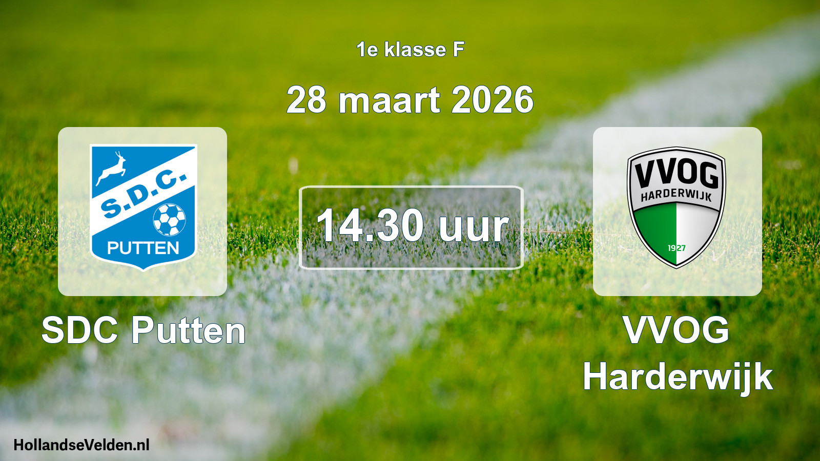 Geplande wedstrijd: SDC Putten - VVOG Harderwijk (28 maart 2026)