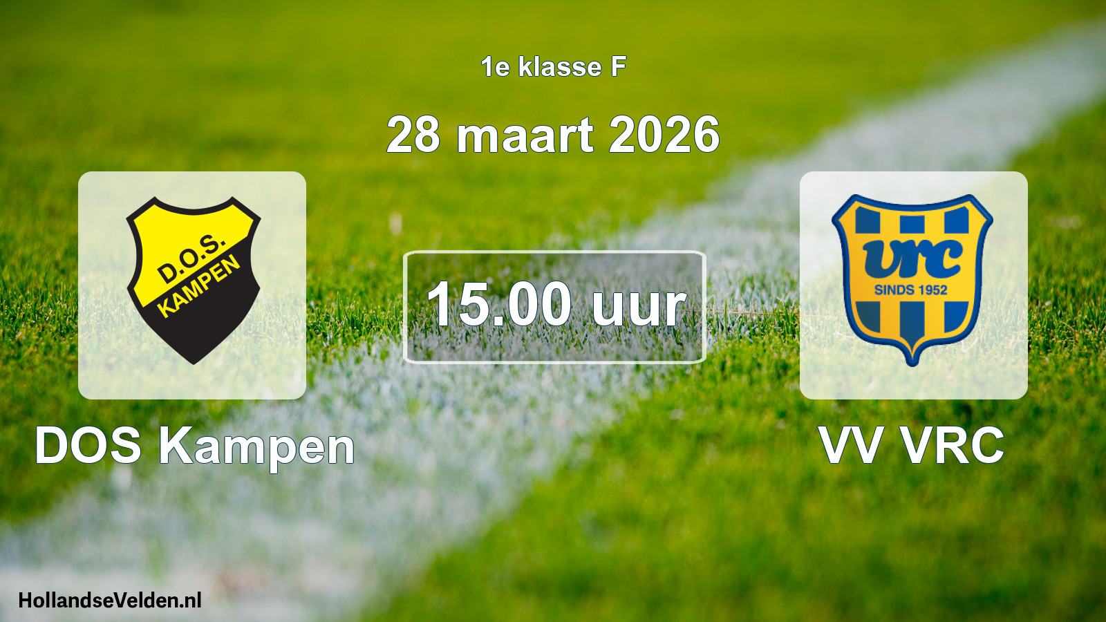 Geplande wedstrijd: DOS Kampen - VV VRC (28 maart 2026)