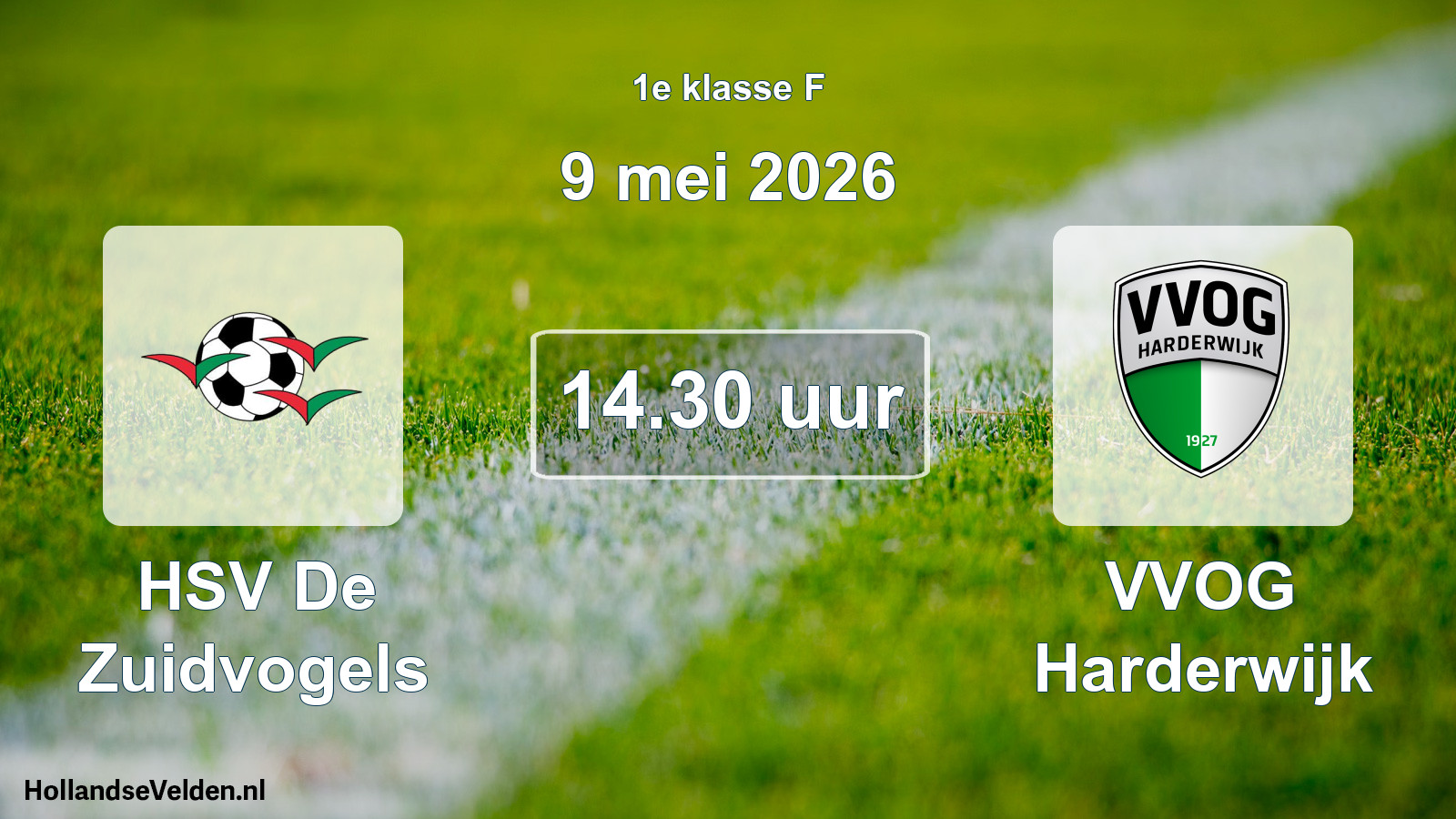 Geplande wedstrijd: HSV De Zuidvogels - VVOG Harderwijk (9 mei 2026)