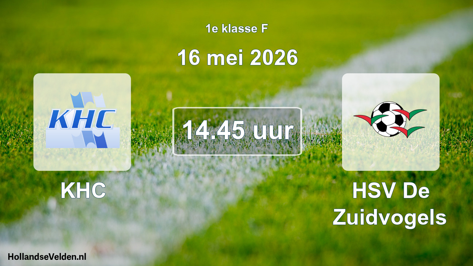 Geplande wedstrijd: KHC - HSV De Zuidvogels (16 mei 2026)
