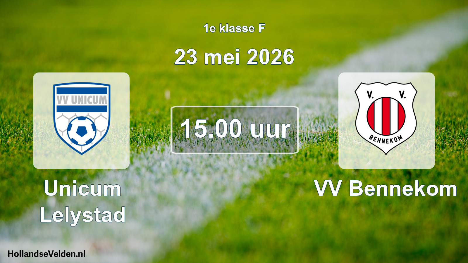 Geplande wedstrijd: Unicum Lelystad - VV Bennekom (23 mei 2026)