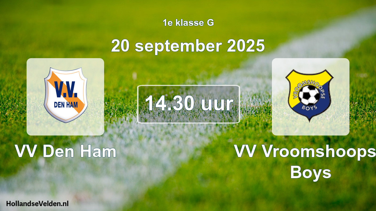 Scheduled Match: VV Den Ham - VV Vroomshoopse Boys (20 September 2025)