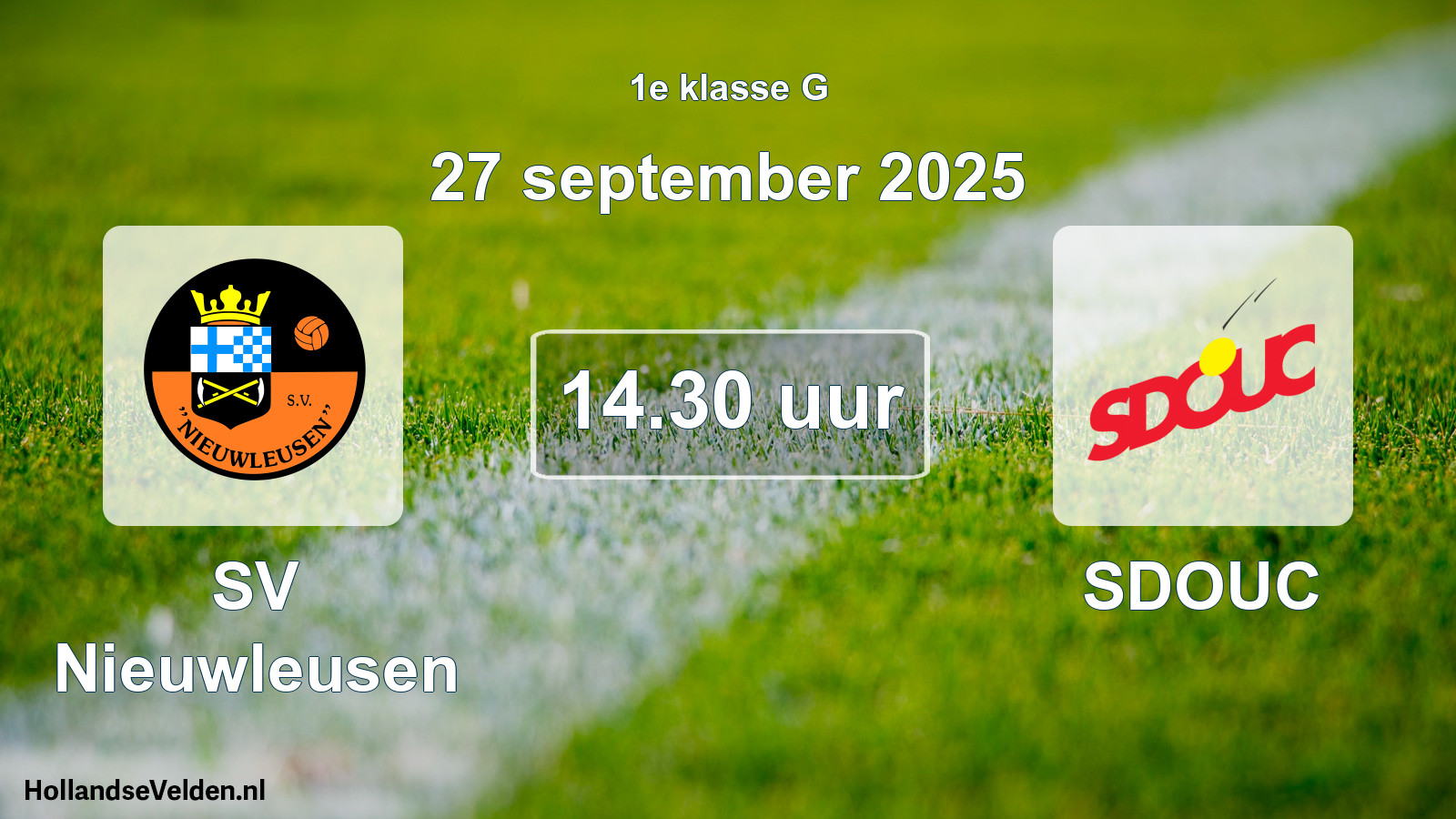 Geplande wedstrijd: SV Nieuwleusen - SDOUC (27 september 2025)