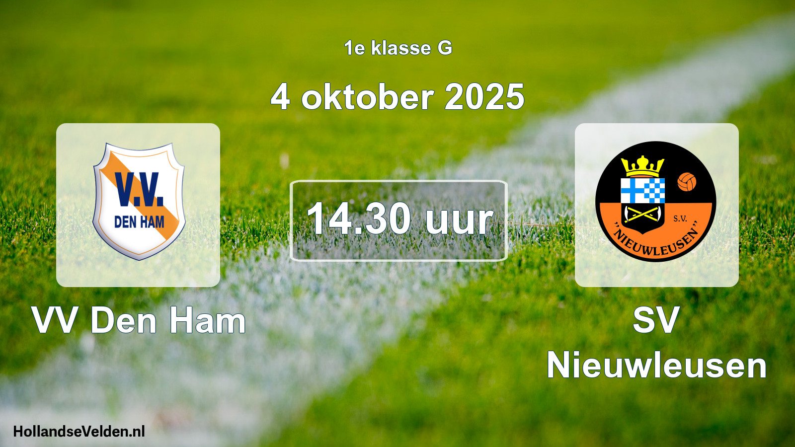 Geplande wedstrijd: VV Den Ham - SV Nieuwleusen (4 oktober 2025)