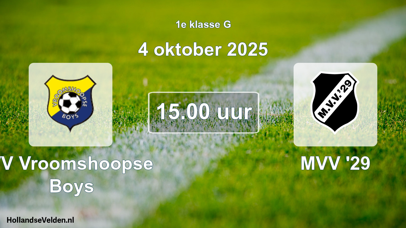 Scheduled Match: VV Vroomshoopse Boys - MVV '29 (4 October 2025)