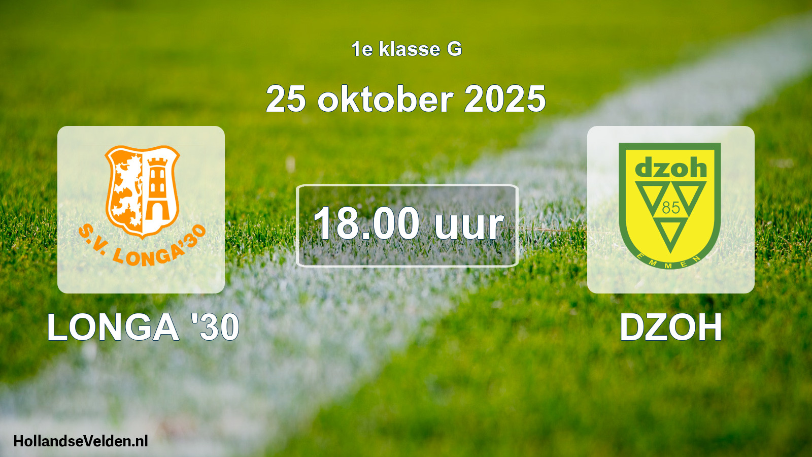Geplande wedstrijd: LONGA '30 - DZOH (25 oktober 2025)