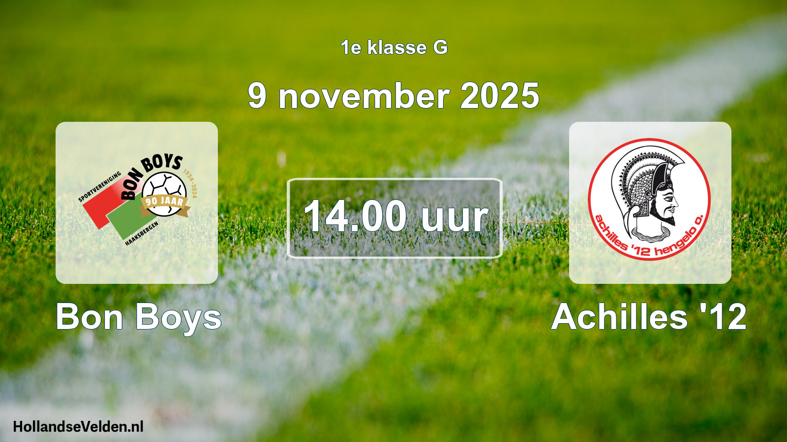 Scheduled Match: Bon Boys - Achilles '12 (9 November 2025)