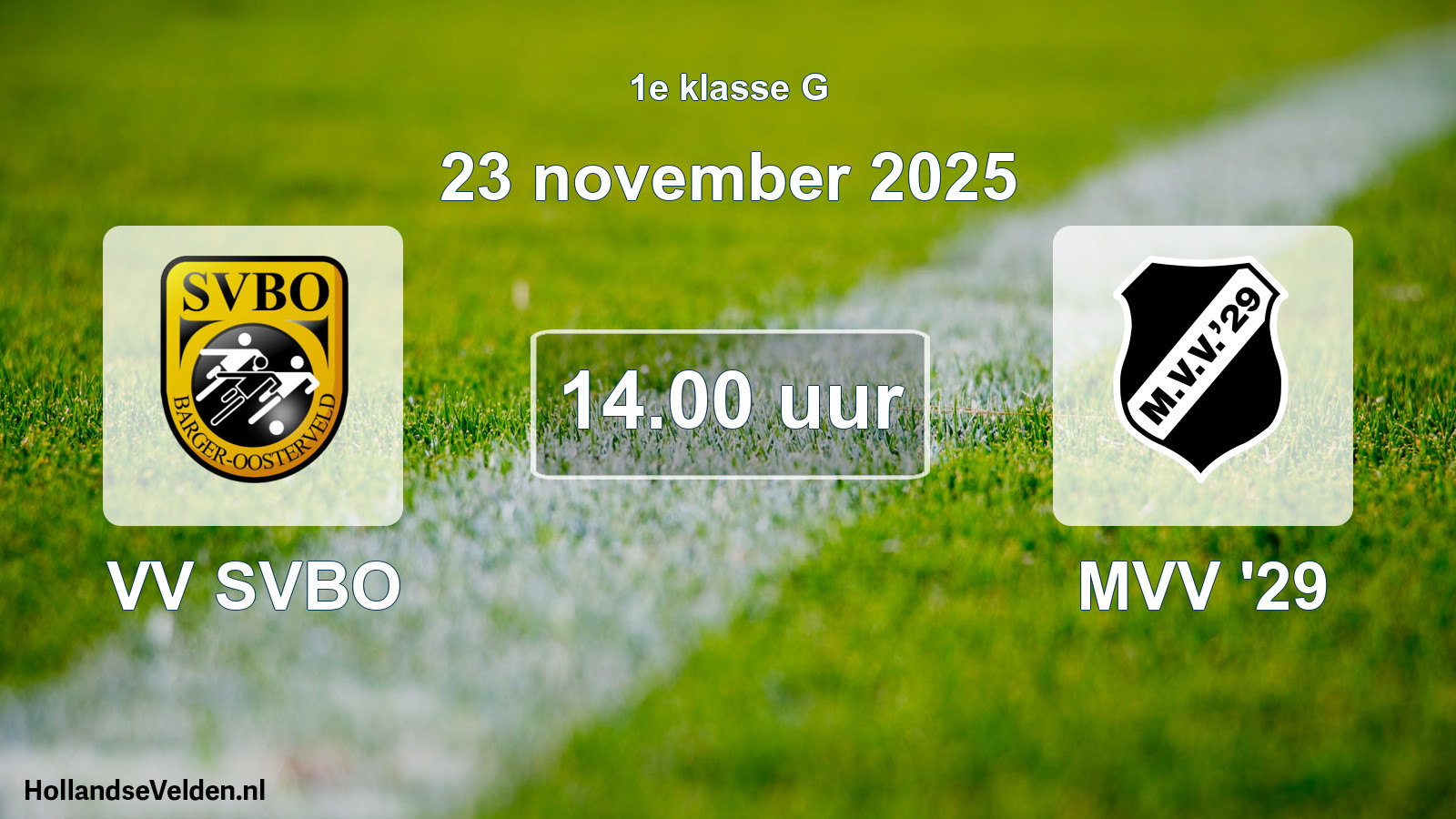 Scheduled Match: VV SVBO - MVV '29 (23 November 2025)