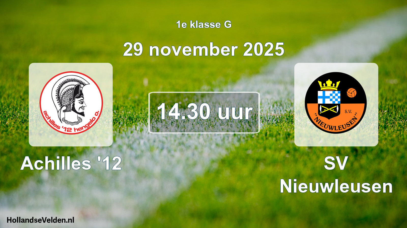 Scheduled Match: Achilles '12 - SV Nieuwleusen (29 November 2025)
