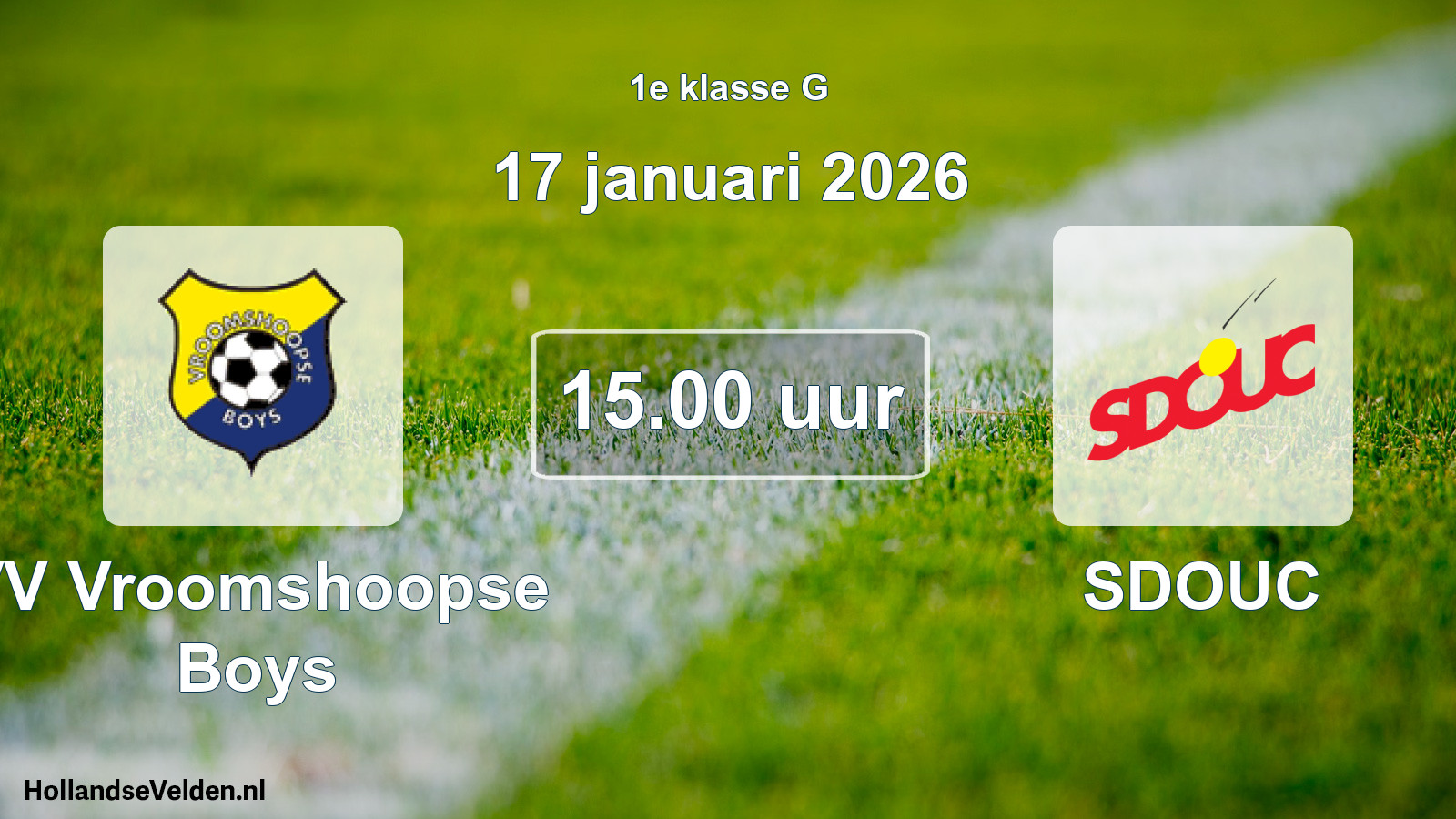 Scheduled Match: VV Vroomshoopse Boys - SDOUC (17 January 2026)