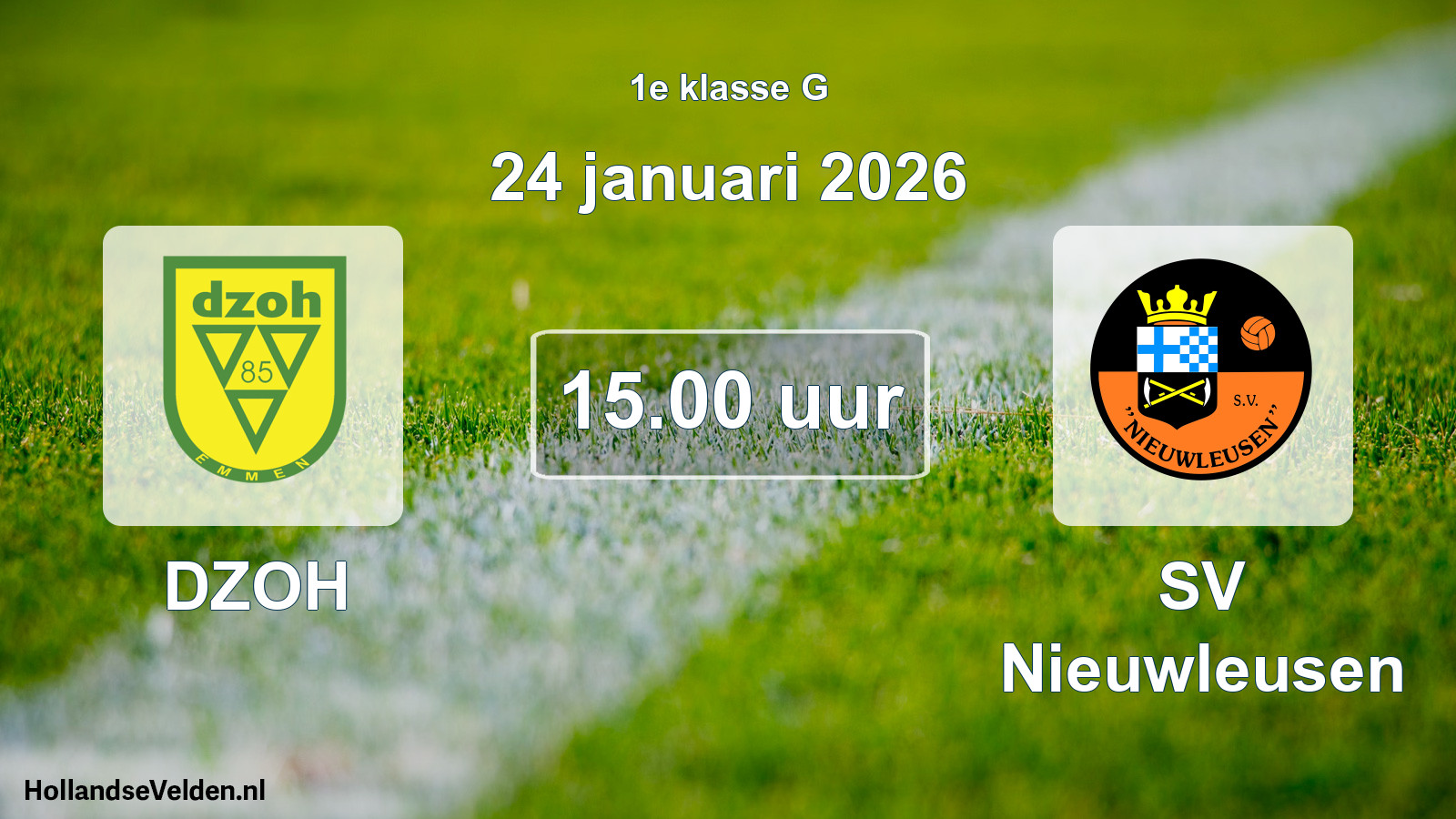 Scheduled Match: DZOH - SV Nieuwleusen (24 January 2026)