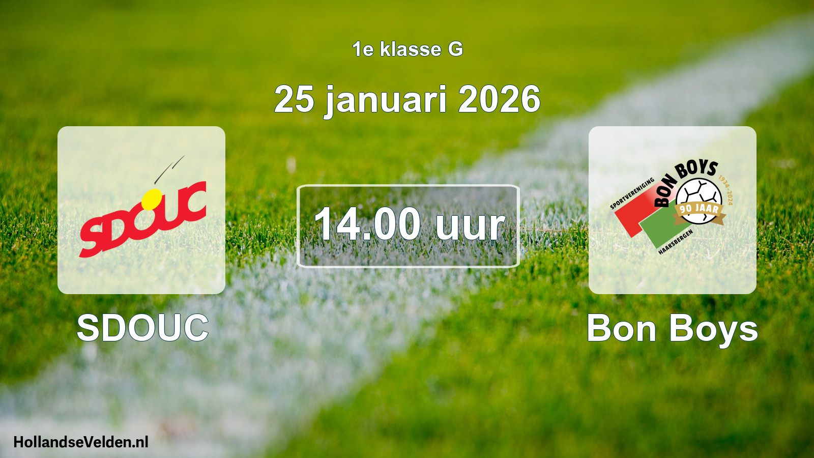 Geplande wedstrijd: SDOUC - Bon Boys (25 januari 2026)