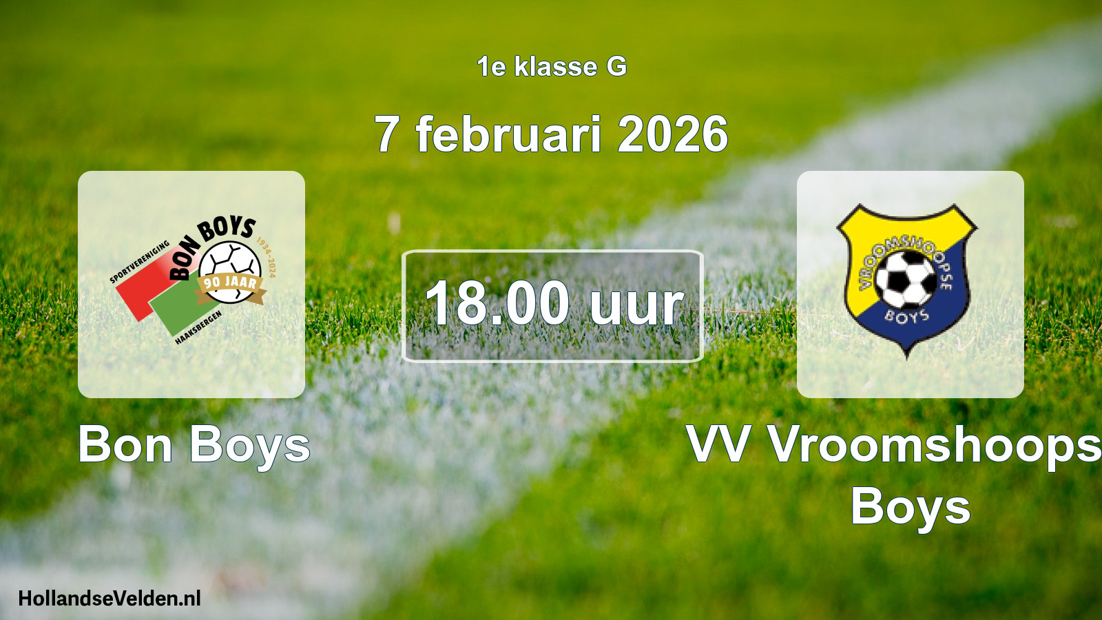 Scheduled Match: Bon Boys - VV Vroomshoopse Boys (7 February 2026)