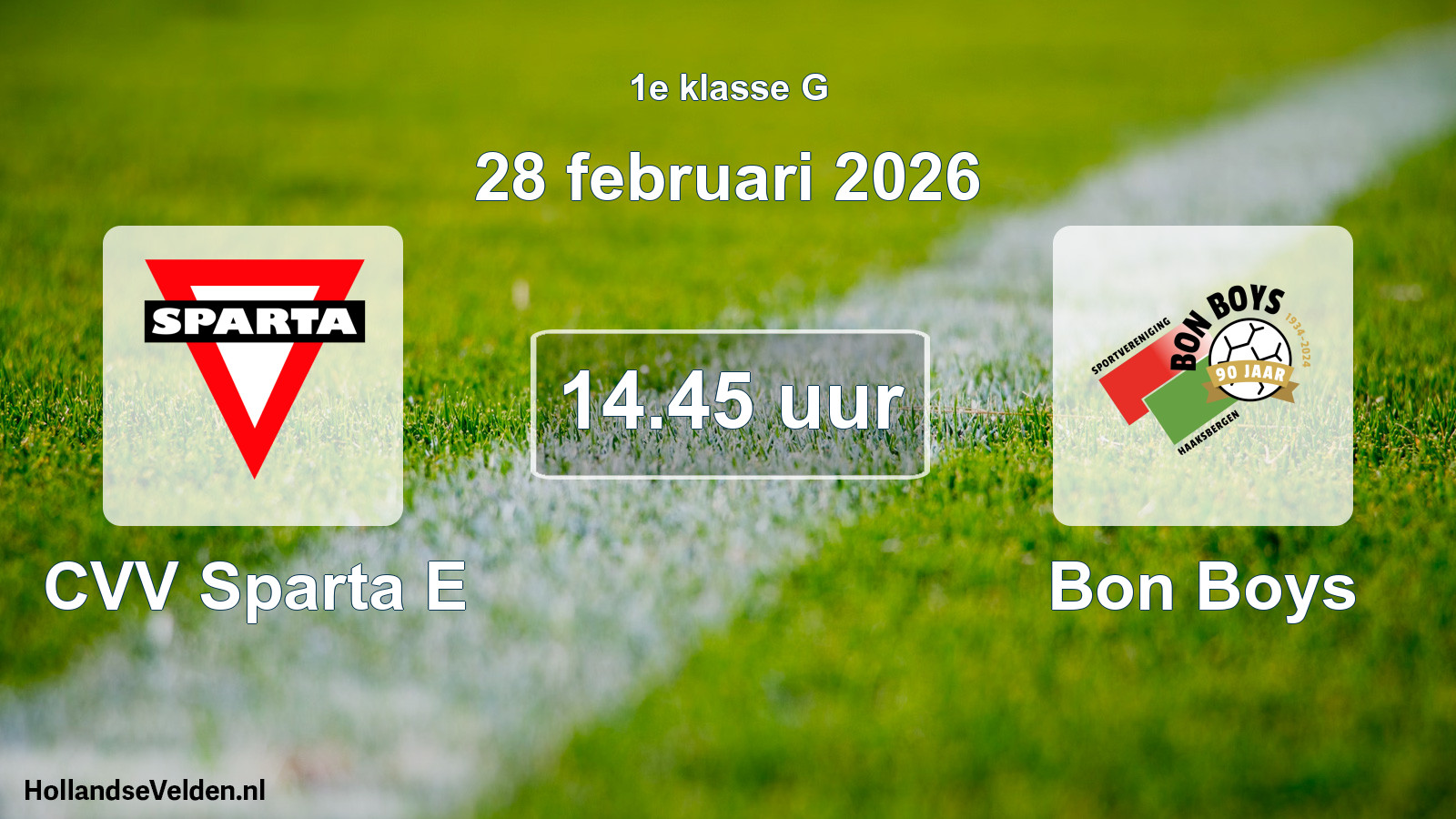 Scheduled Match: CVV Sparta E - Bon Boys (28 February 2026)