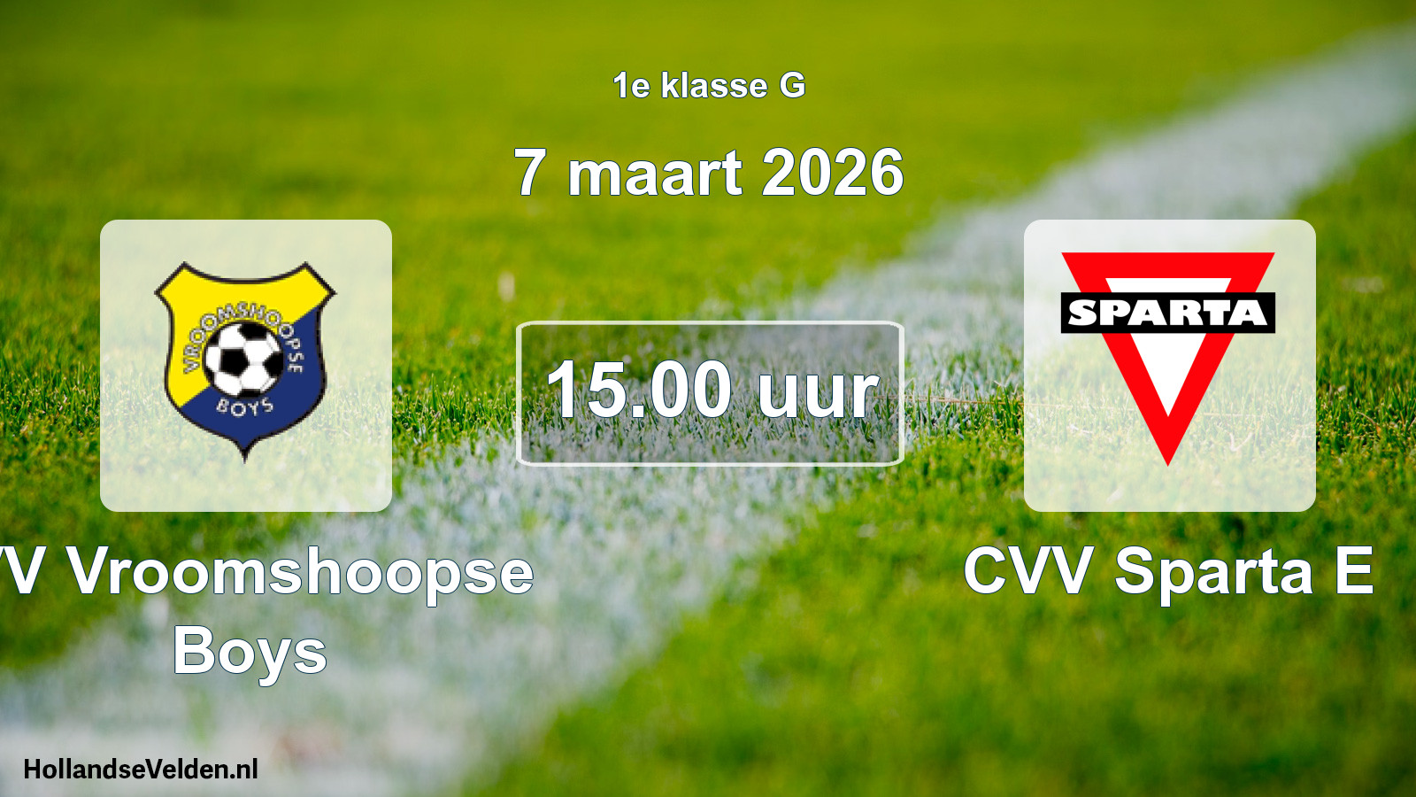 Scheduled Match: VV Vroomshoopse Boys - CVV Sparta E (7 March 2026)