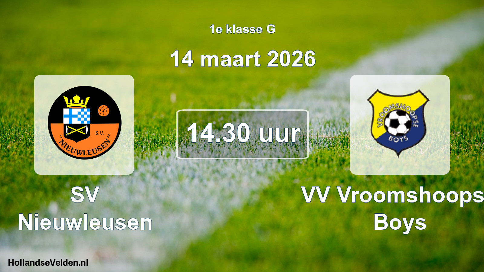 Geplande wedstrijd: SV Nieuwleusen - VV Vroomshoopse Boys (14 maart 2026)