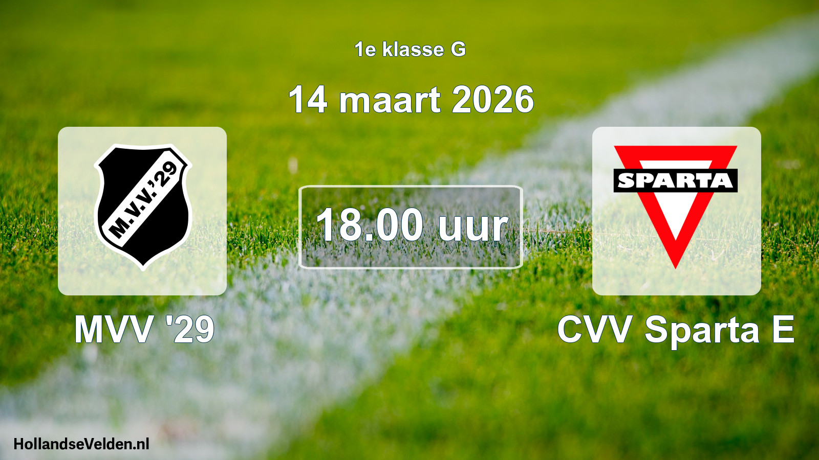 Scheduled Match: MVV '29 - CVV Sparta E (14 March 2026)