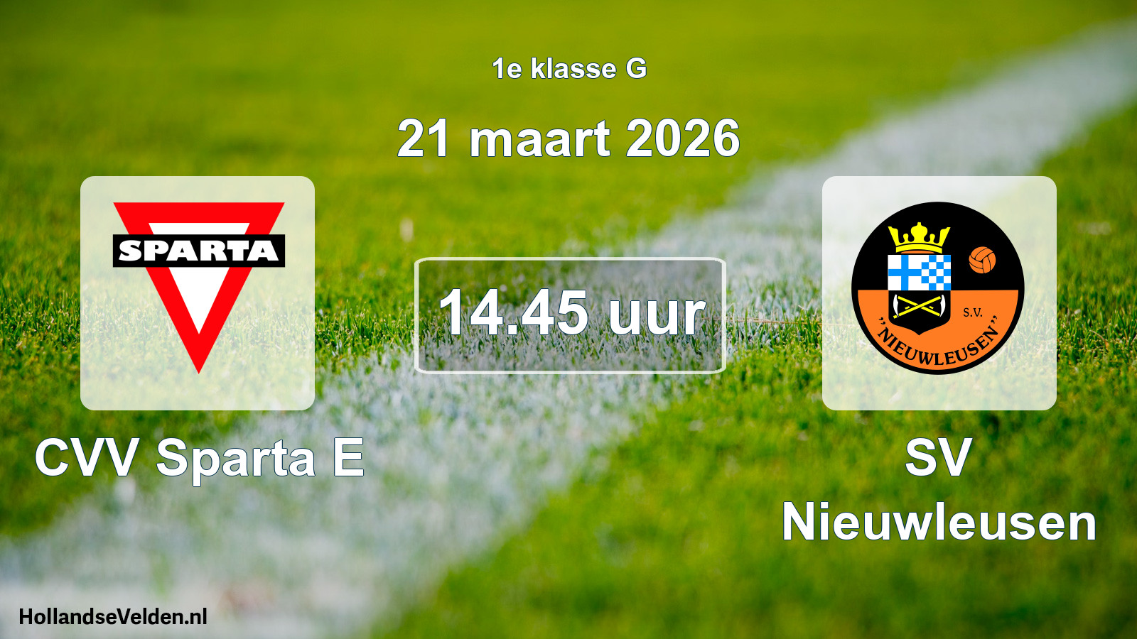 Scheduled Match: CVV Sparta E - SV Nieuwleusen (21 March 2026)