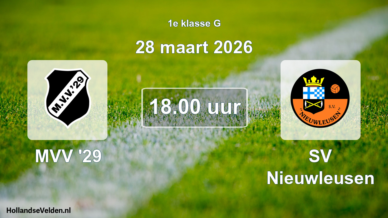 Scheduled Match: MVV '29 - SV Nieuwleusen (28 March 2026)
