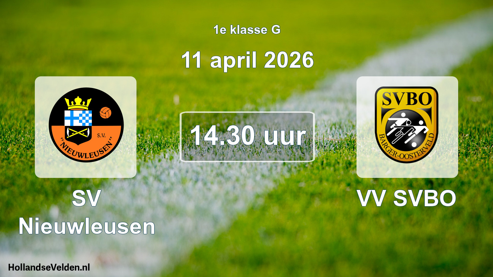 Scheduled Match: SV Nieuwleusen - VV SVBO (11 April 2026)