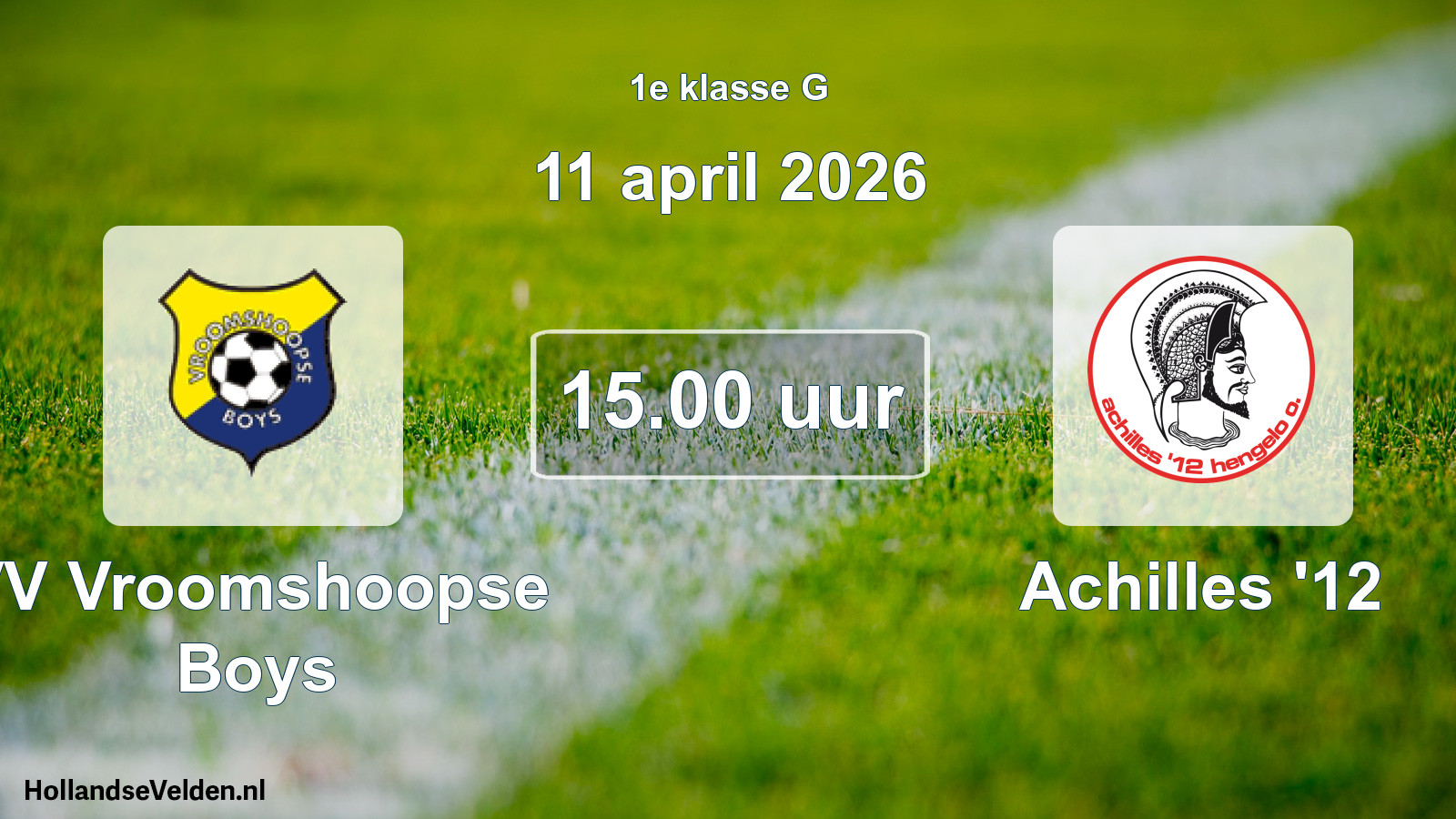 Scheduled Match: VV Vroomshoopse Boys - Achilles '12 (11 April 2026)