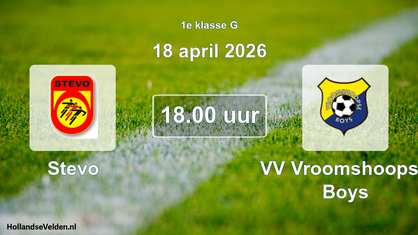 Scheduled Match: Stevo - VV Vroomshoopse Boys (18 April 2026)