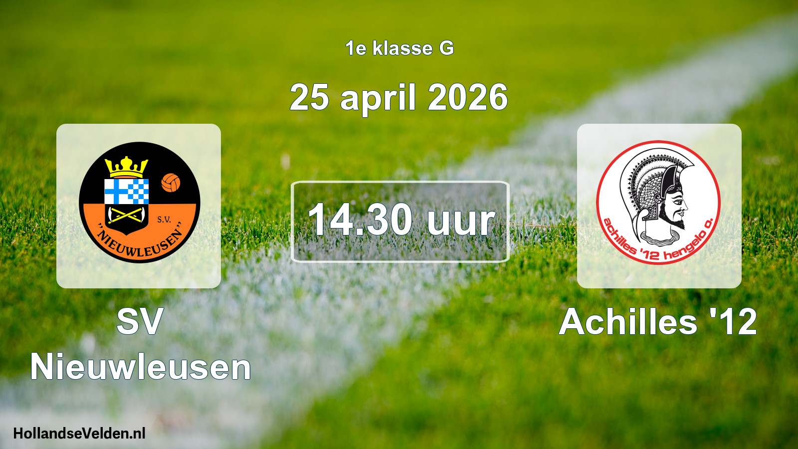 Scheduled Match: SV Nieuwleusen - Achilles '12 (25 April 2026)