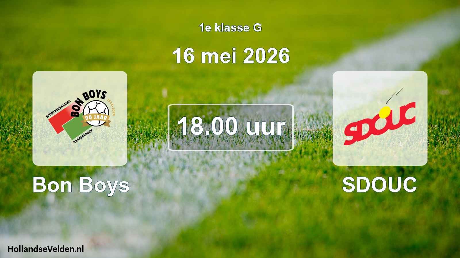 Geplande wedstrijd: Bon Boys - SDOUC (16 mei 2026)