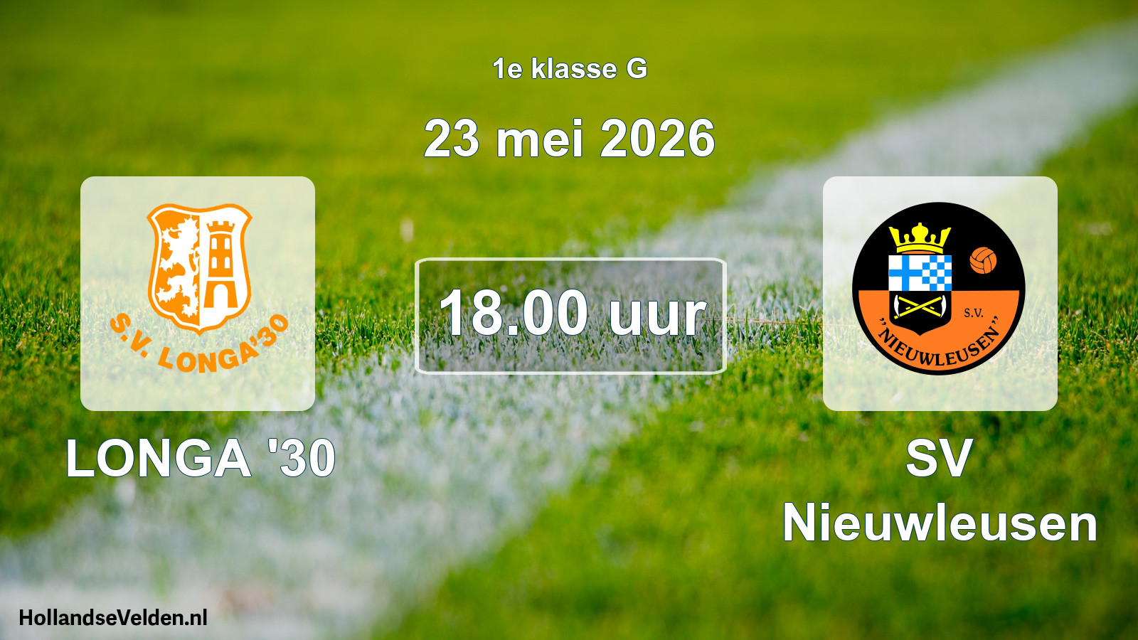 Geplande wedstrijd: LONGA '30 - SV Nieuwleusen (23 mei 2026)