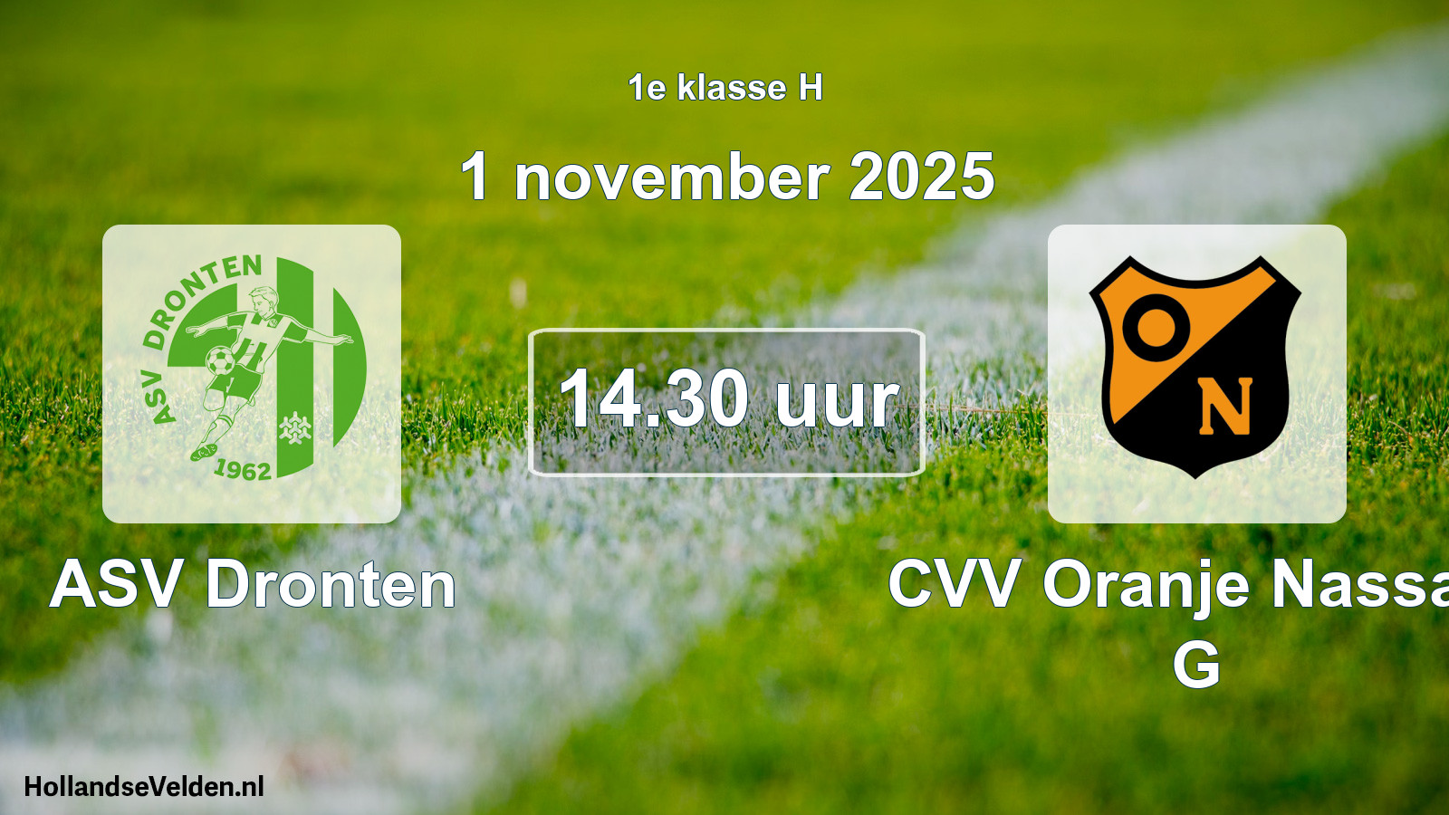 Scheduled Match: ASV Dronten - CVV Oranje Nassau G (1 November 2025)