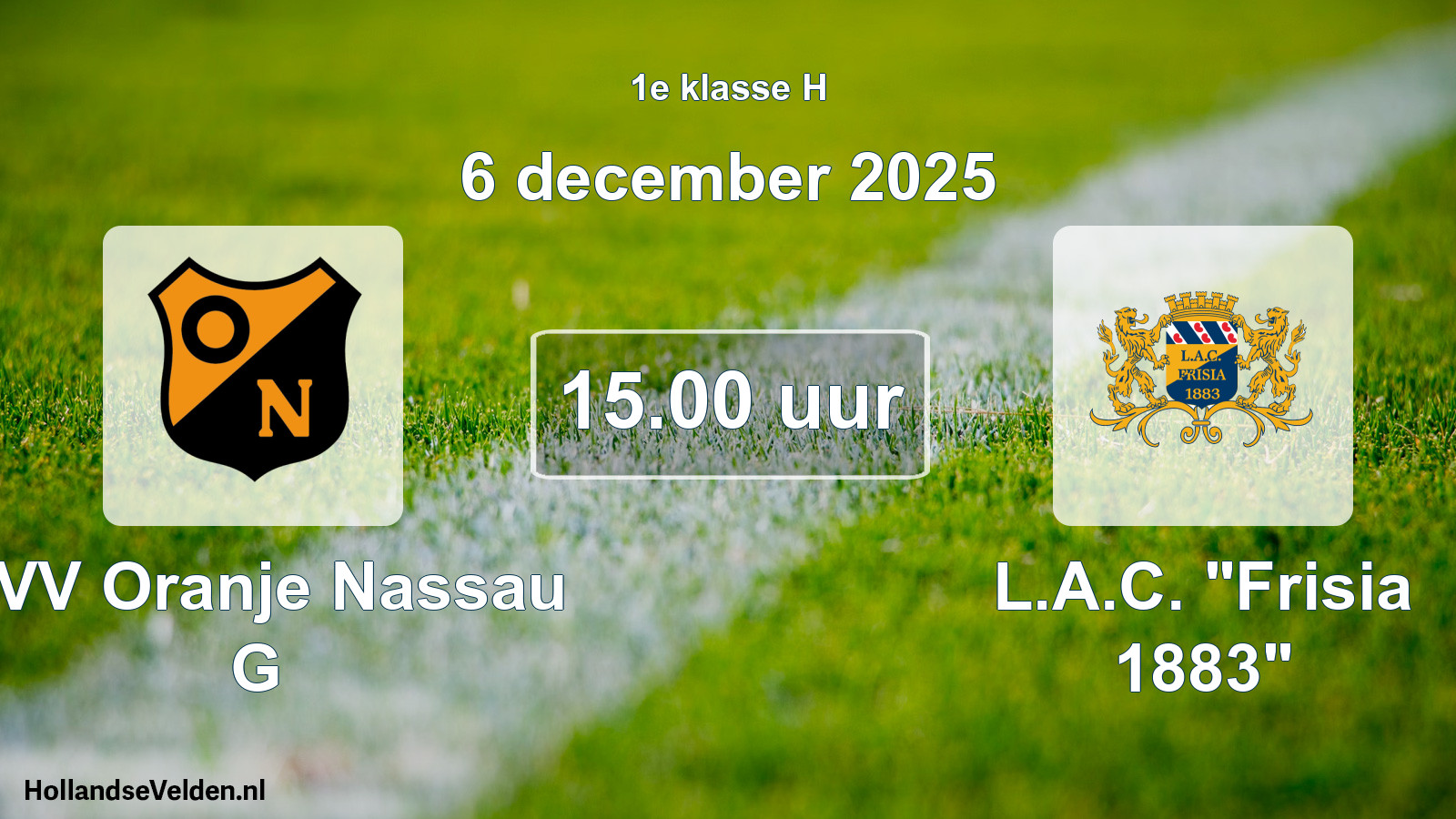 Scheduled Match: CVV Oranje Nassau G - L.A.C. 