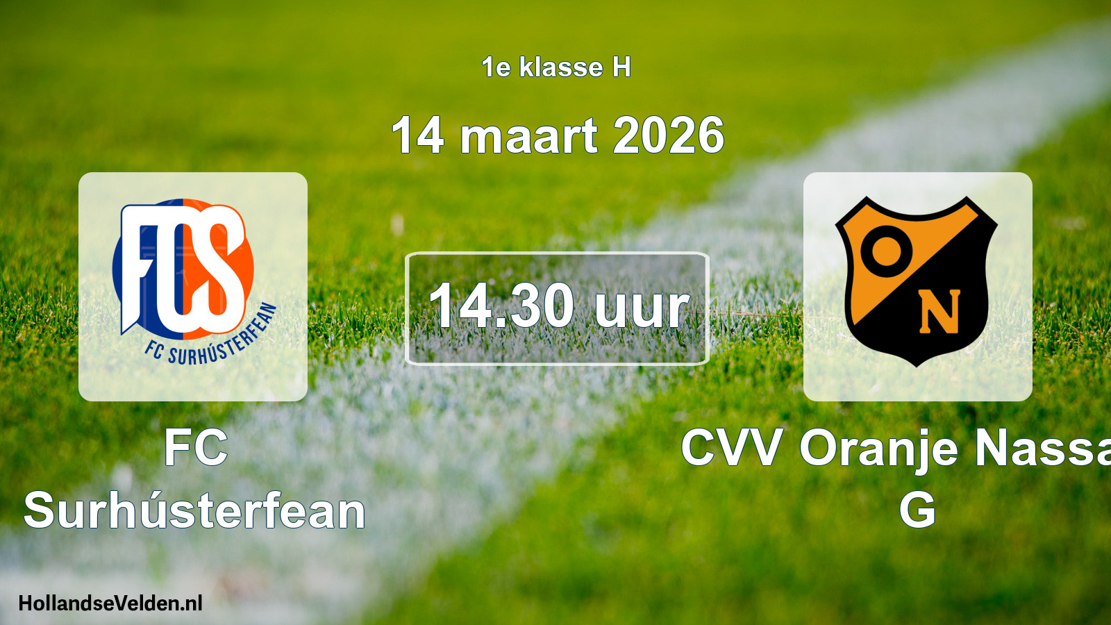 Scheduled Match: FC Surhústerfean - CVV Oranje Nassau G (14 March 2026)