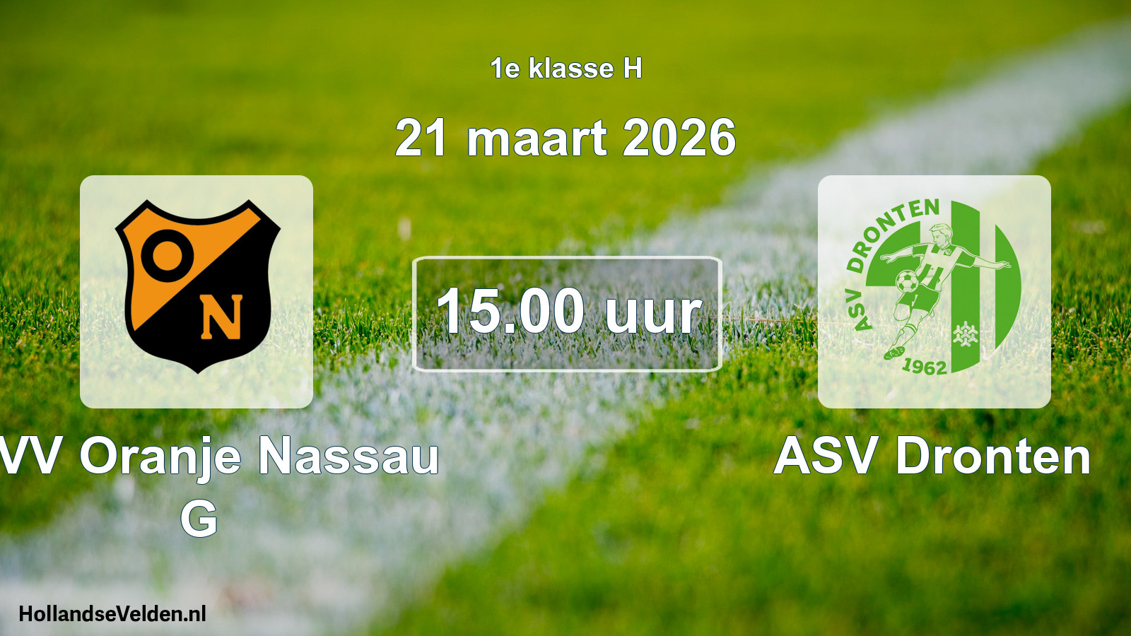 Scheduled Match: CVV Oranje Nassau G - ASV Dronten (21 March 2026)