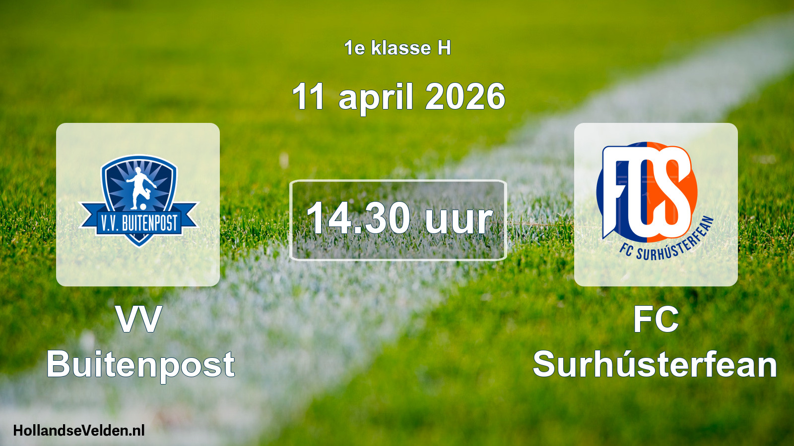 Geplande wedstrijd: VV Buitenpost - FC Surhústerfean (11 april 2026)