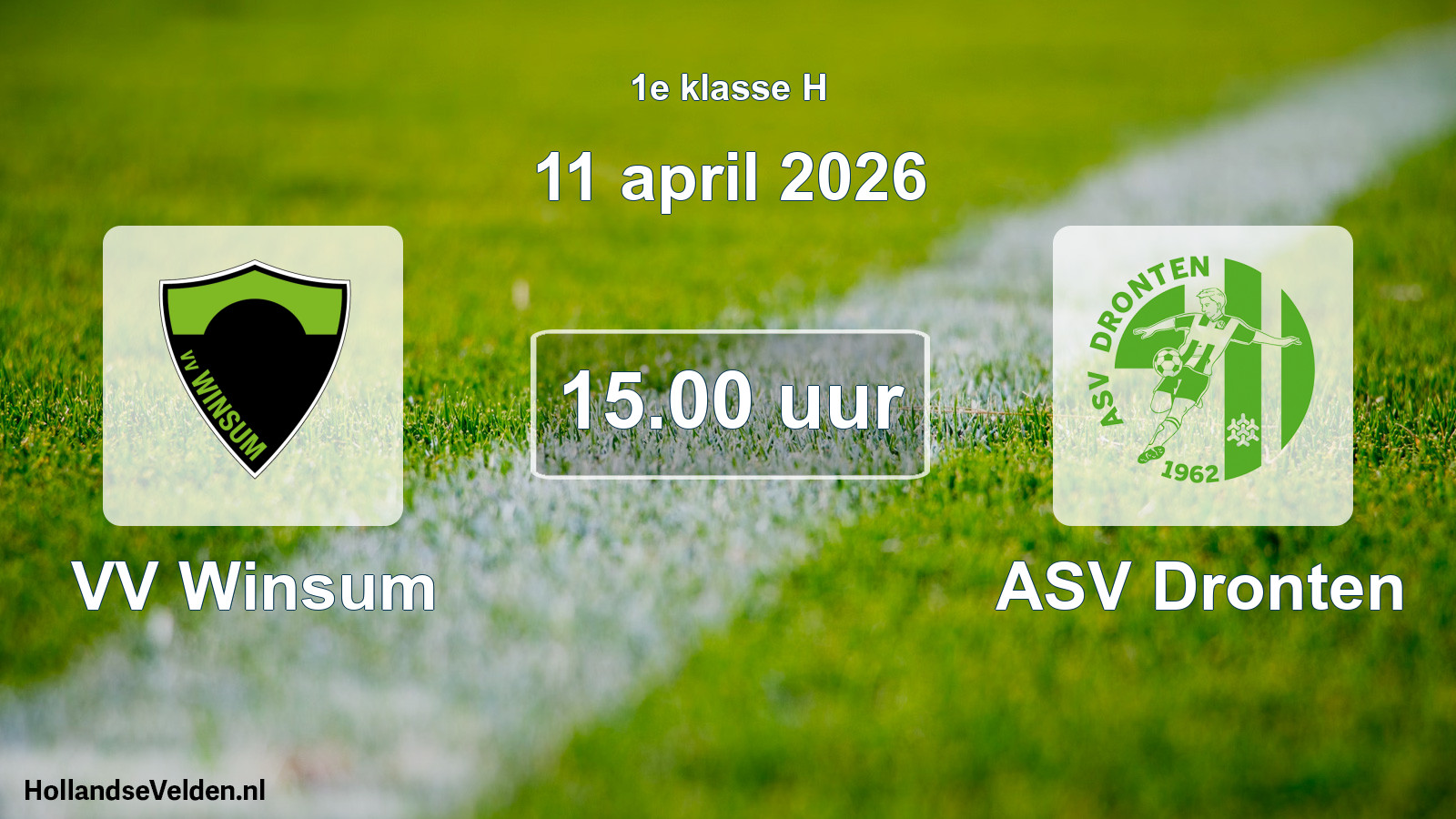 Geplande wedstrijd: VV Winsum - ASV Dronten (11 april 2026)