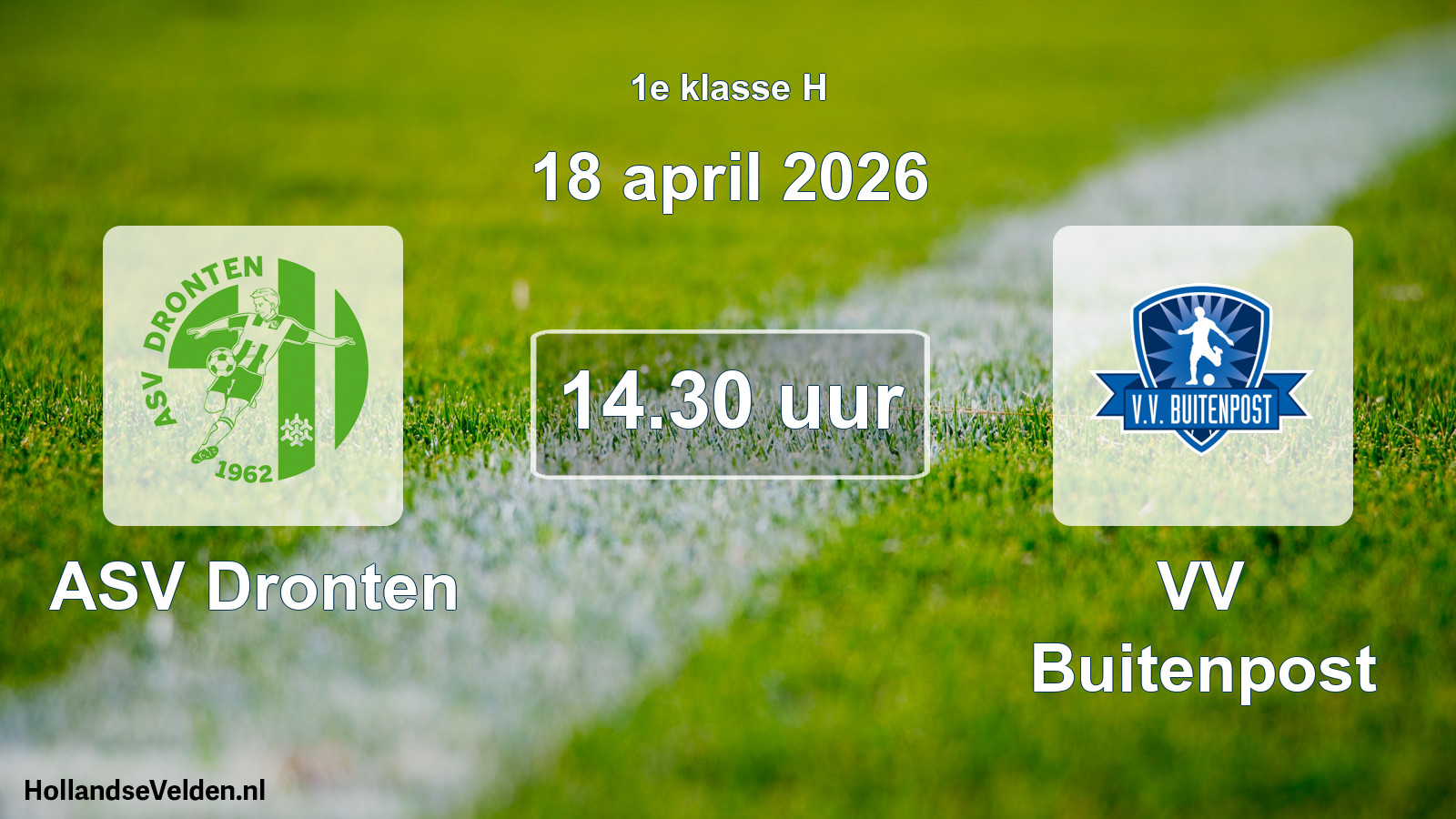 Geplande wedstrijd: ASV Dronten - VV Buitenpost (18 april 2026)