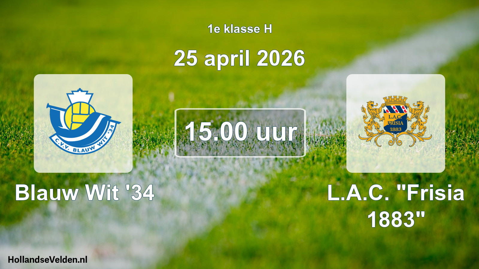 Scheduled Match: Blauw Wit '34 - L.A.C. 