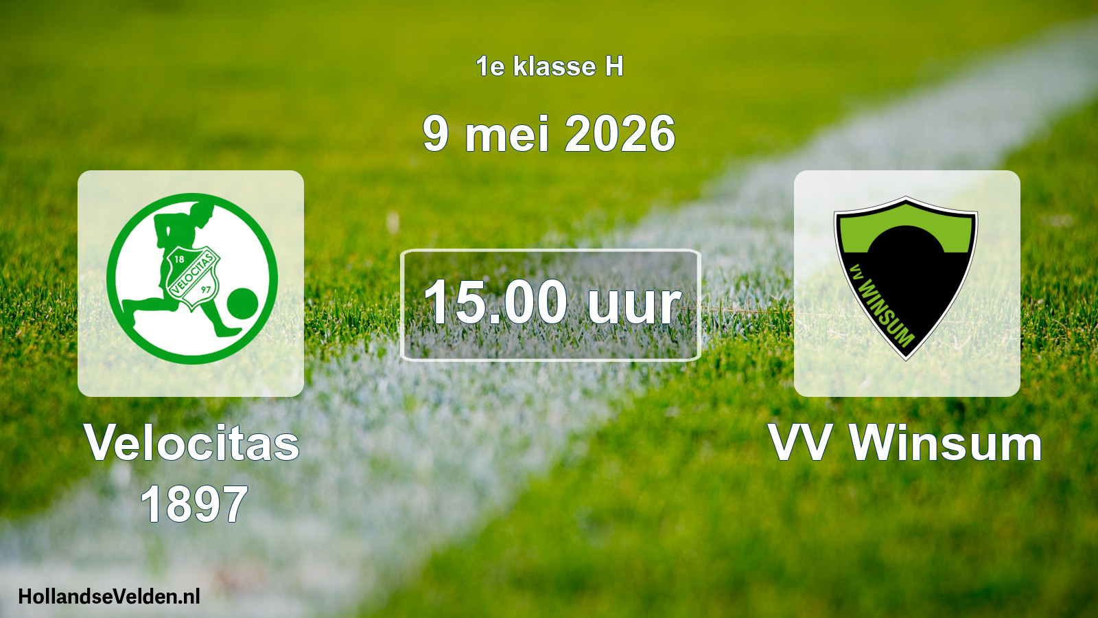 Geplande wedstrijd: Velocitas 1897 - VV Winsum (9 mei 2026)