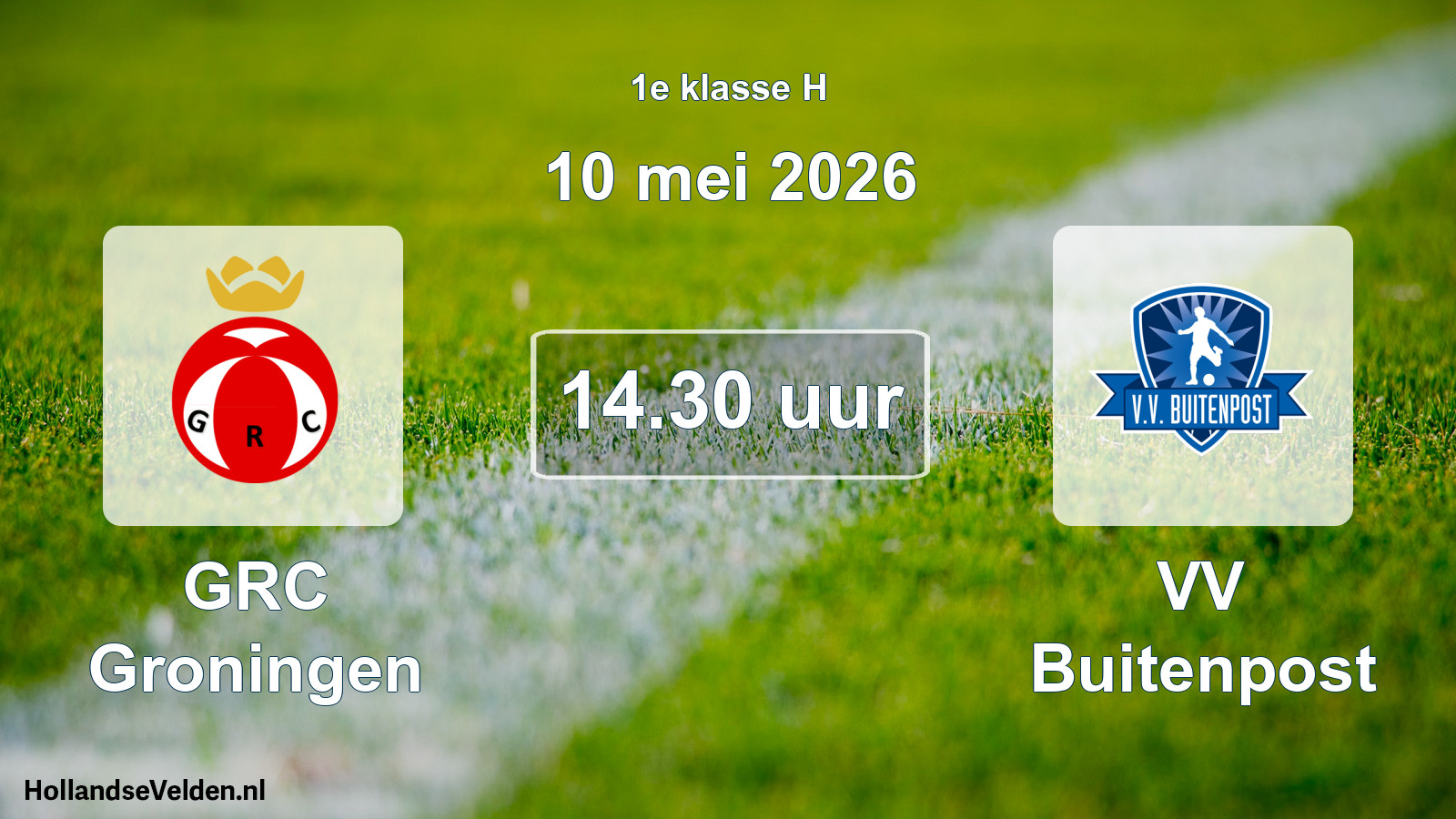 Geplande wedstrijd: GRC Groningen - VV Buitenpost (10 mei 2026)