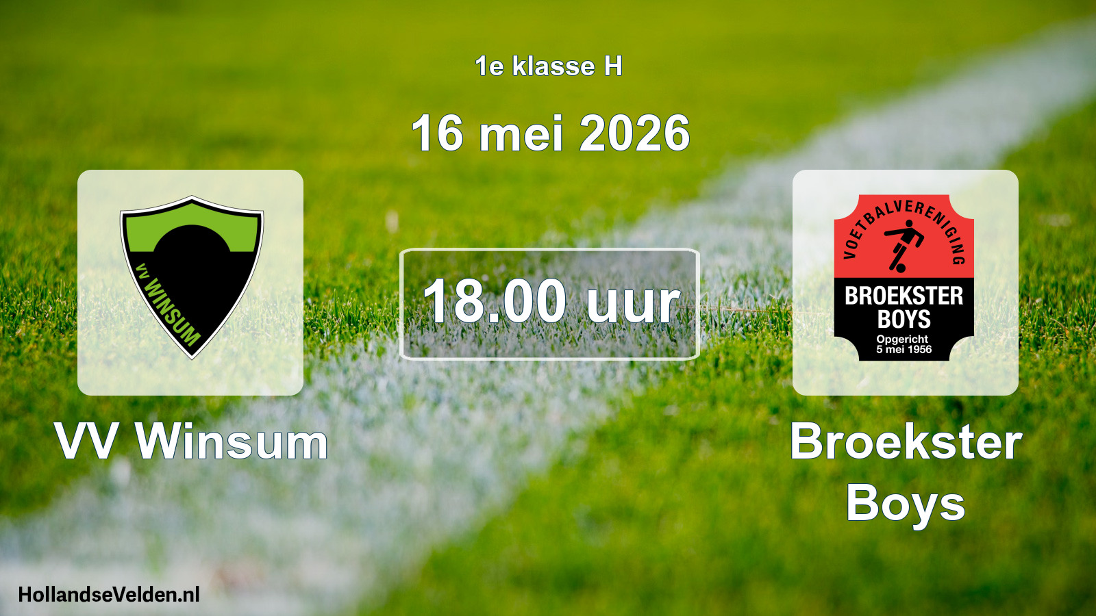 Scheduled Match: VV Winsum - Broekster Boys (16 May 2026)