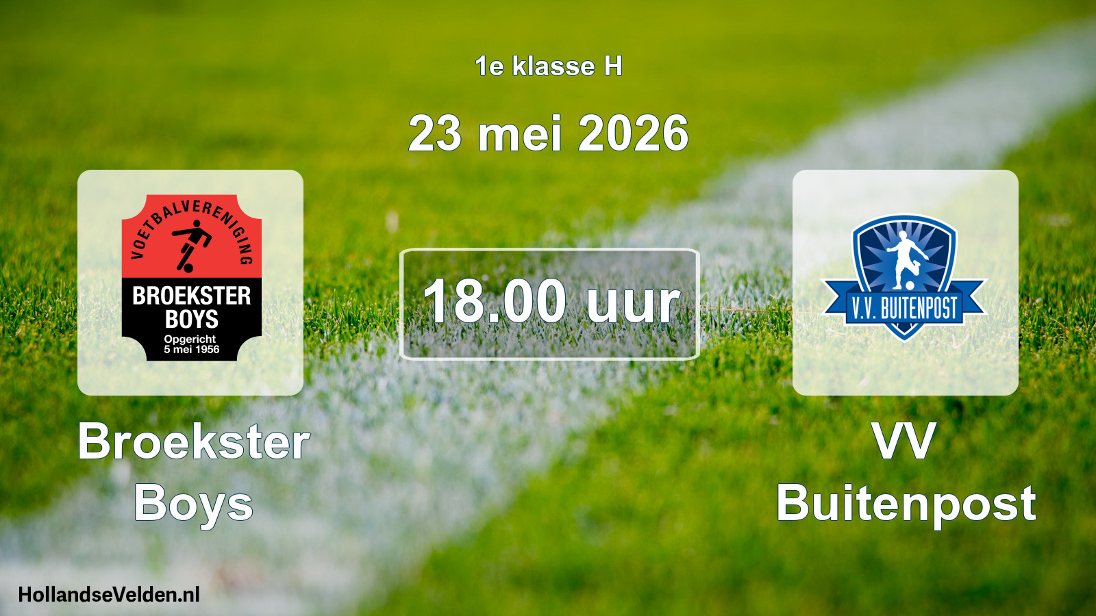 Geplande wedstrijd: Broekster Boys - VV Buitenpost (23 mei 2026)