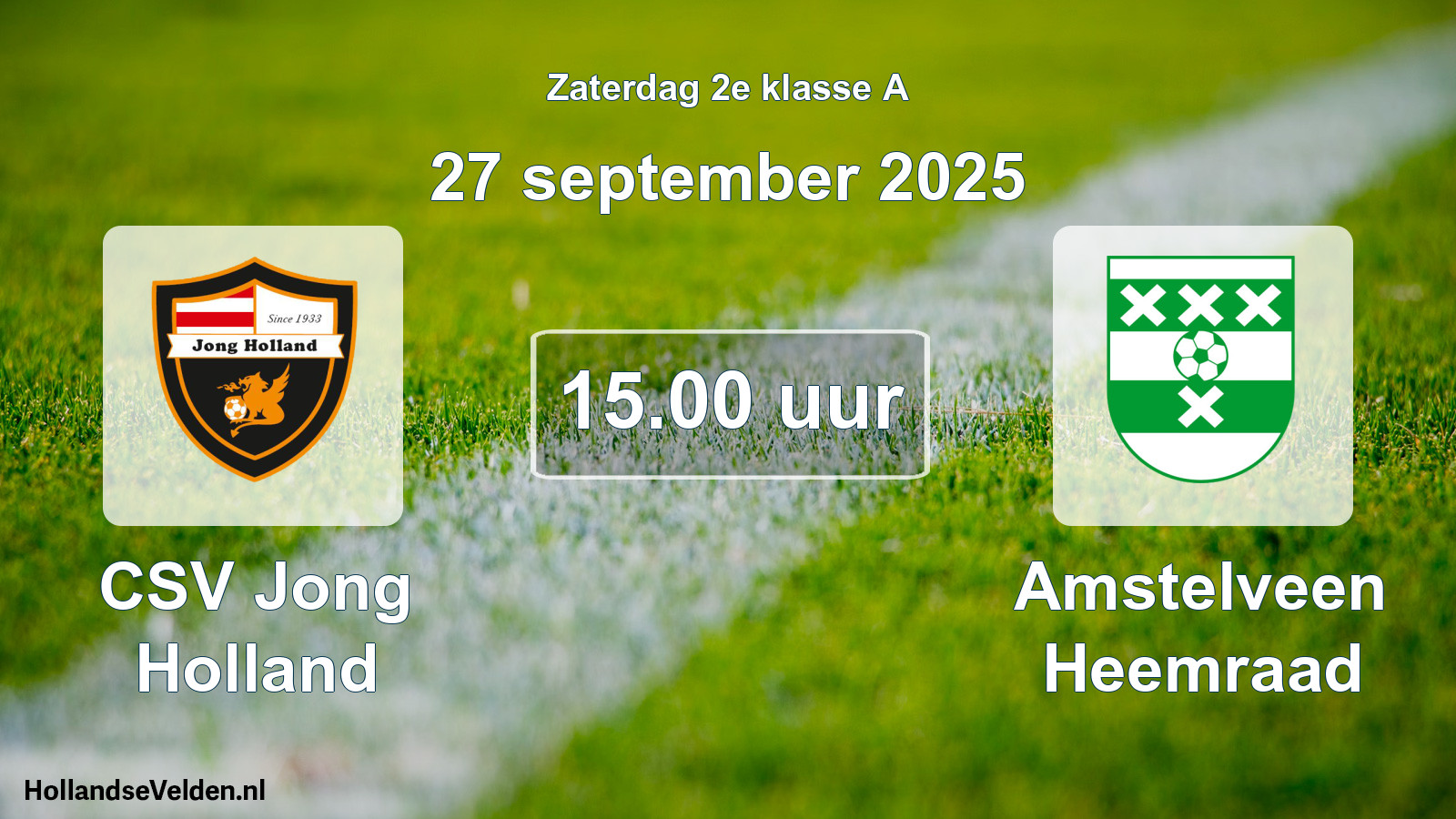 Scheduled Match: CSV Jong Holland - Amstelveen Heemraad (27 September 2025)
