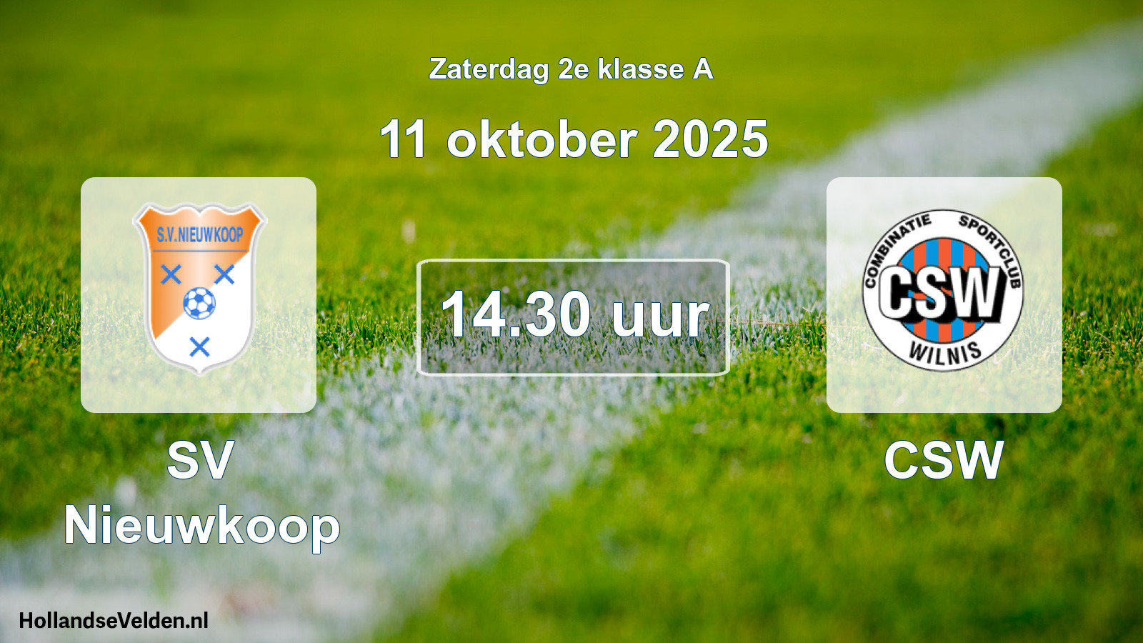 Scheduled Match: SV Nieuwkoop - CSW (11 October 2025)