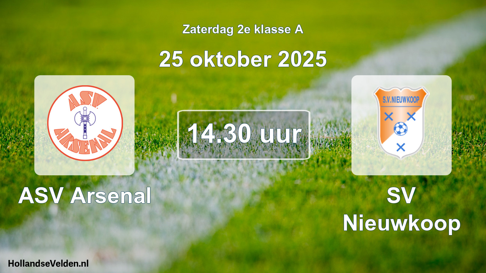 Scheduled Match: ASV Arsenal - SV Nieuwkoop (25 October 2025)