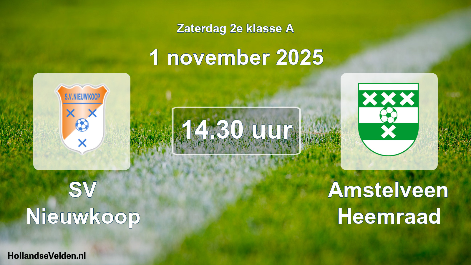 Scheduled Match: SV Nieuwkoop - Amstelveen Heemraad (1 November 2025)