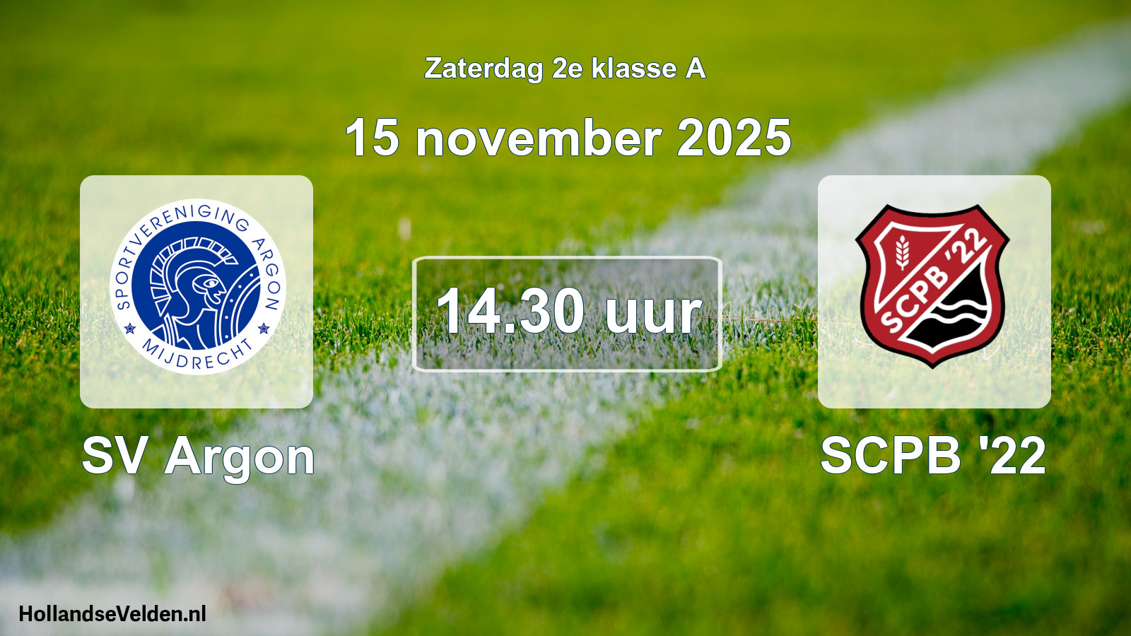 Scheduled Match: SV Argon - SCPB '22 (15 November 2025)